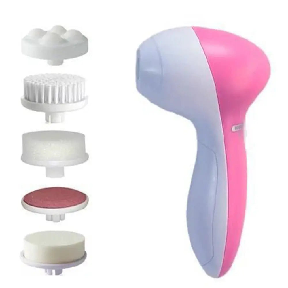 5-in-1 Electric Facial Cleansing Brush with Massager & Blackhead Remover