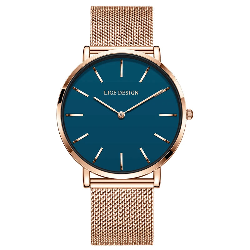 LIGE Women's Elegant Simple Quartz Waterproof Watch