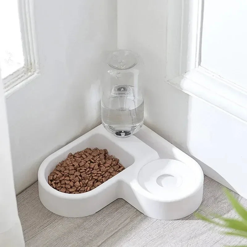 Double Feeder for Dogs and Cats, Food and Water Bowl Set with Non-Slip Waterproof Base, Pet Accessory