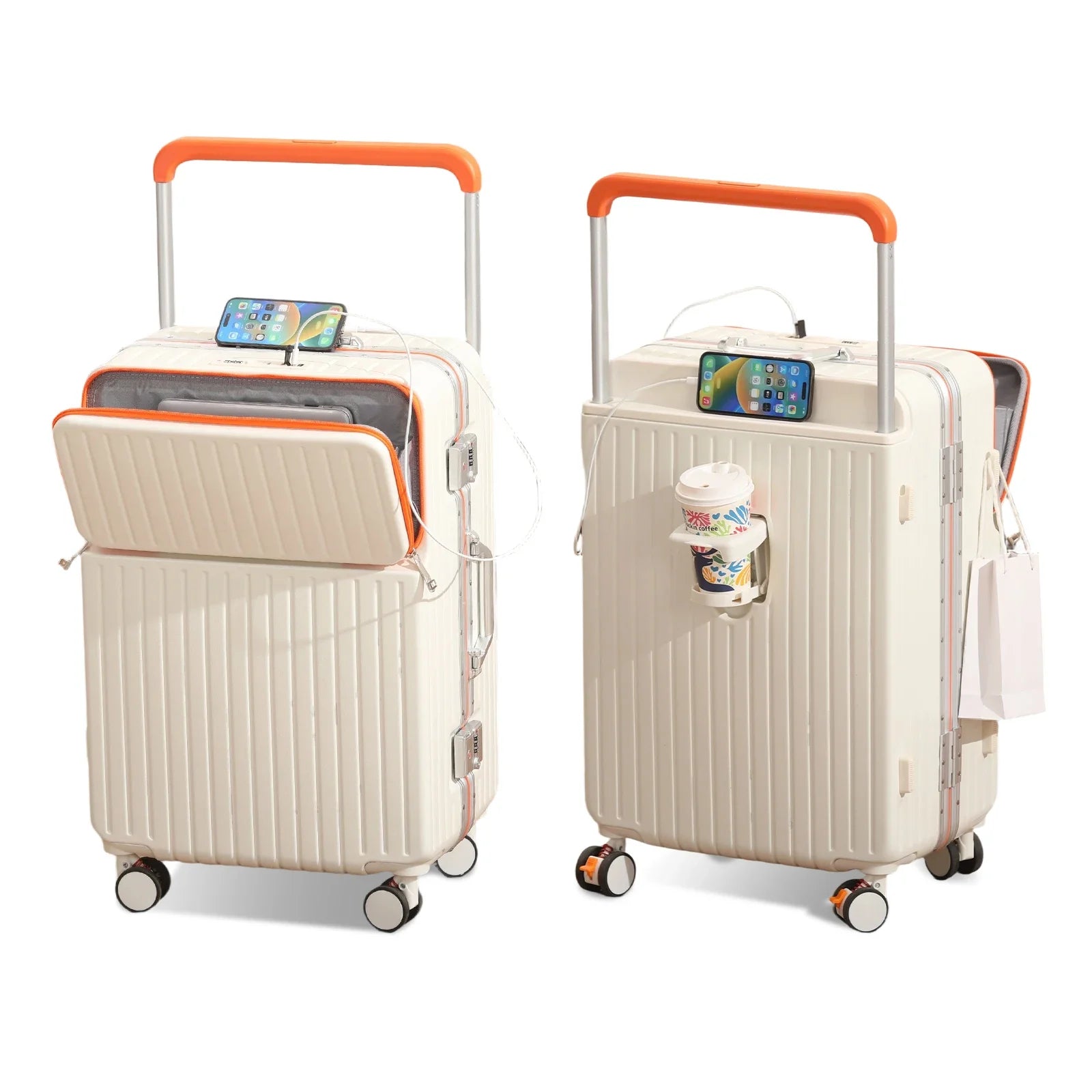 Hard shell travel suitcase with TSA lock