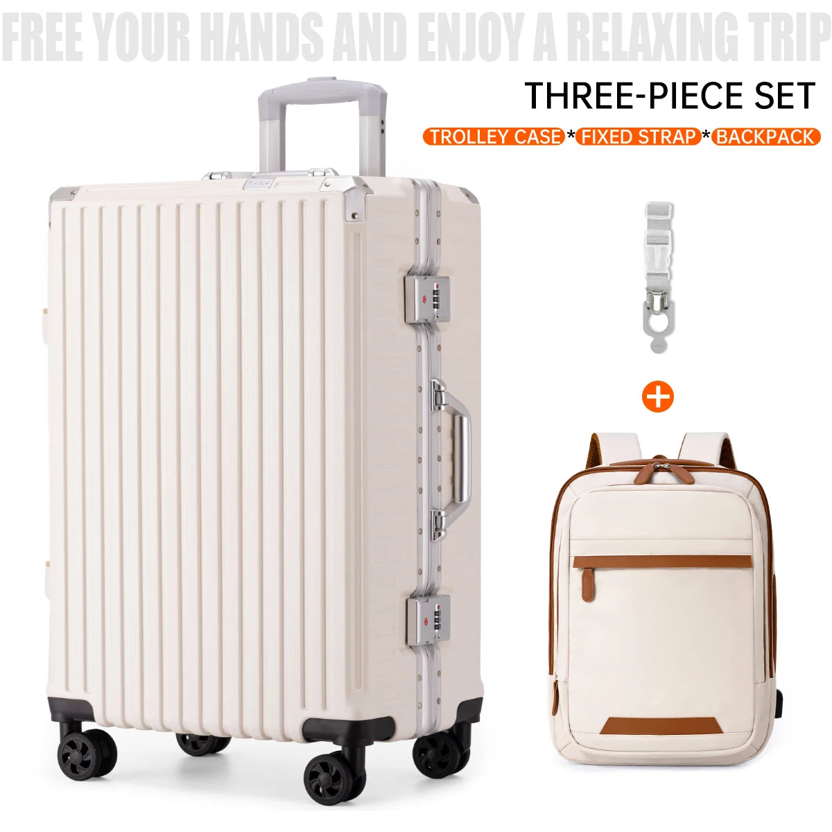 3-piece hardside luggage set with aluminum frame