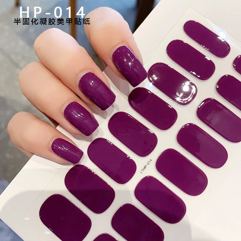 Semi-Cured Gel Nail Wraps with French Tips, Long Lasting for Nail Art & Extensions