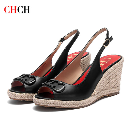 C-Women's wedge sandals | Open-toe platform summer shoes