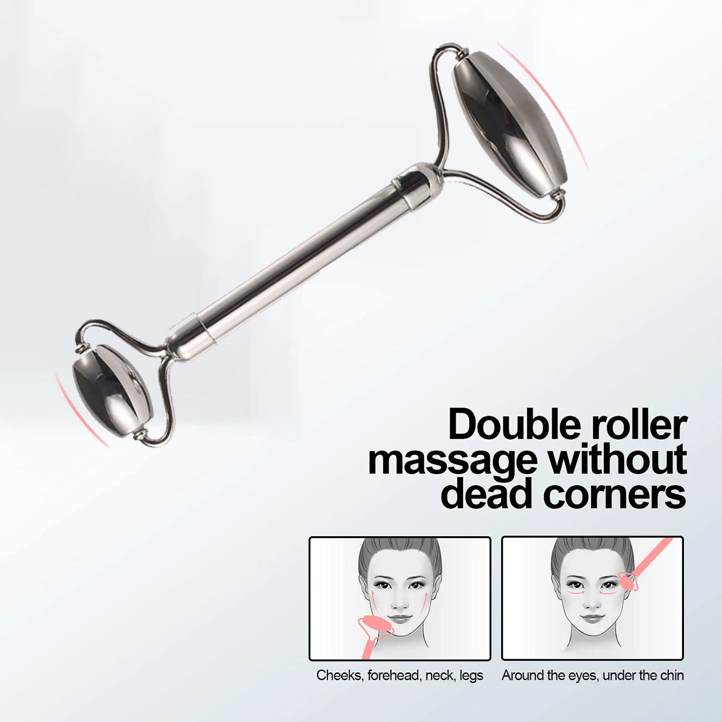Ice Roller and Gua Sha Set - Stainless Steel with Facial Massage Mold