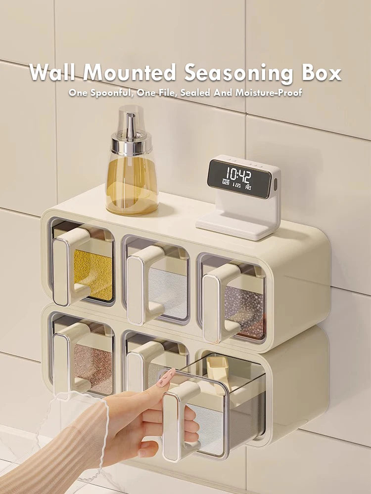 Kitchen spice organizer wall mounted
