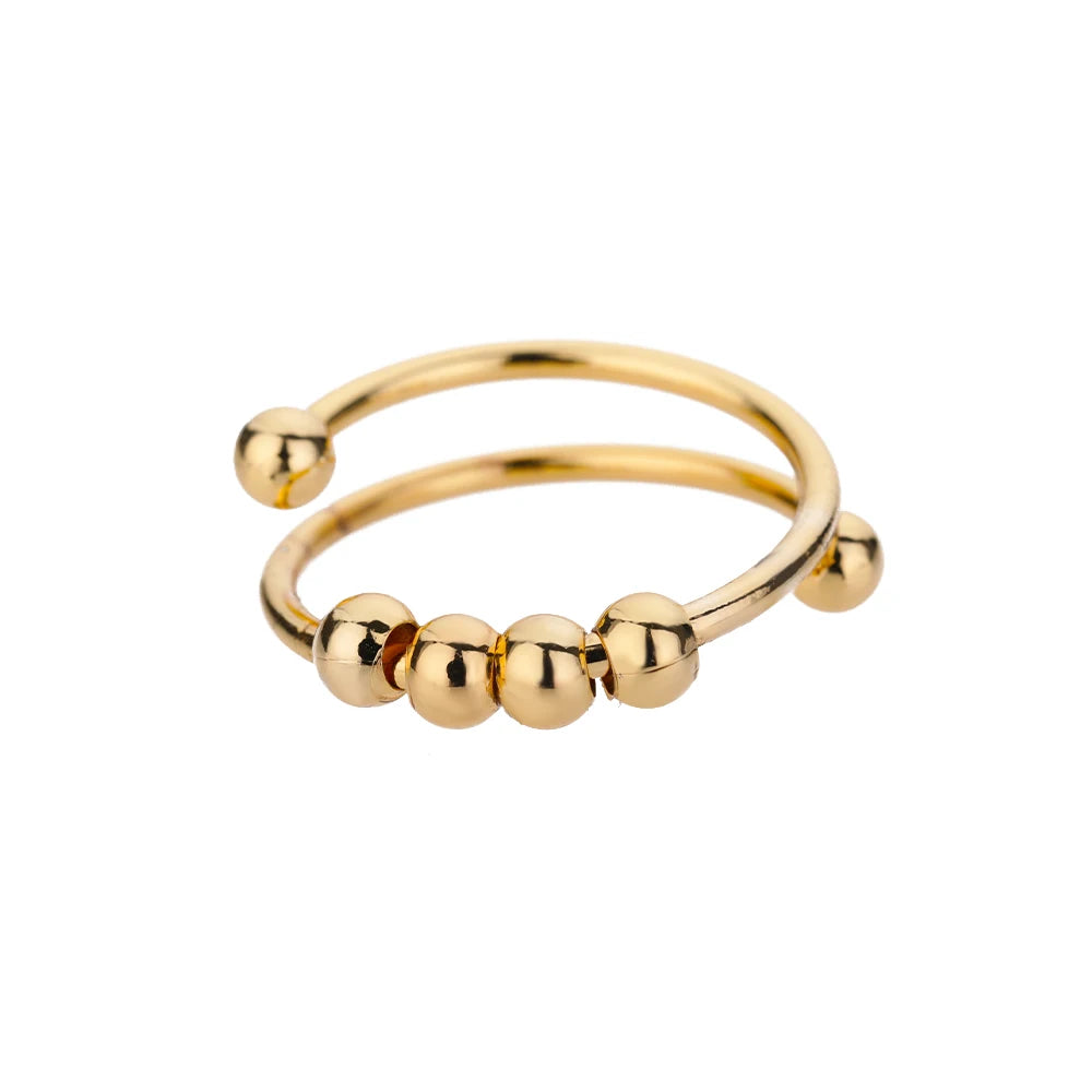 Stainless Steel Ring. Gold Finish. Classic Luxury Design