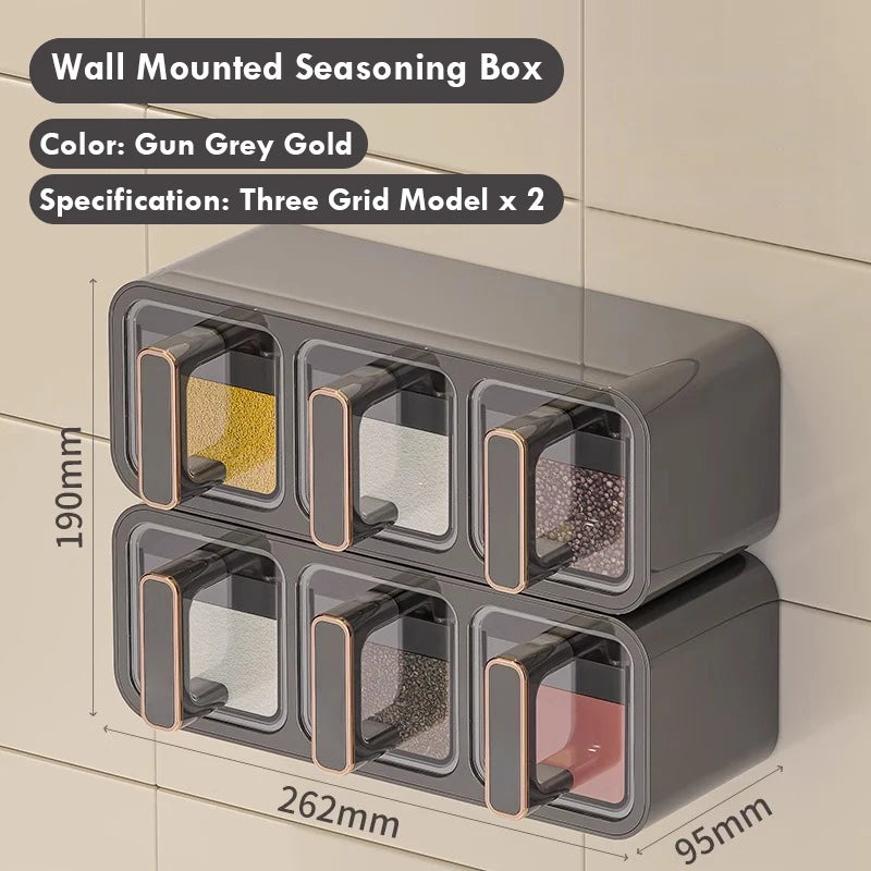 Kitchen spice organizer wall mounted