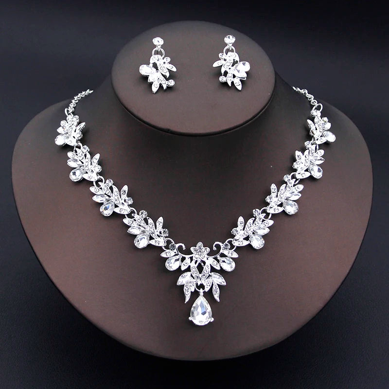 Women's Necklace and Earrings Set | Elegant, Fashionable 2-Piece Bridal Set, Dangle Earrings, Wedding Accessories