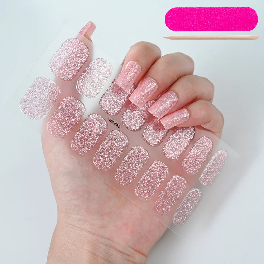 Semi-Cured Gel Nail Wraps with French Tips, Long Lasting for Nail Art & Extensions