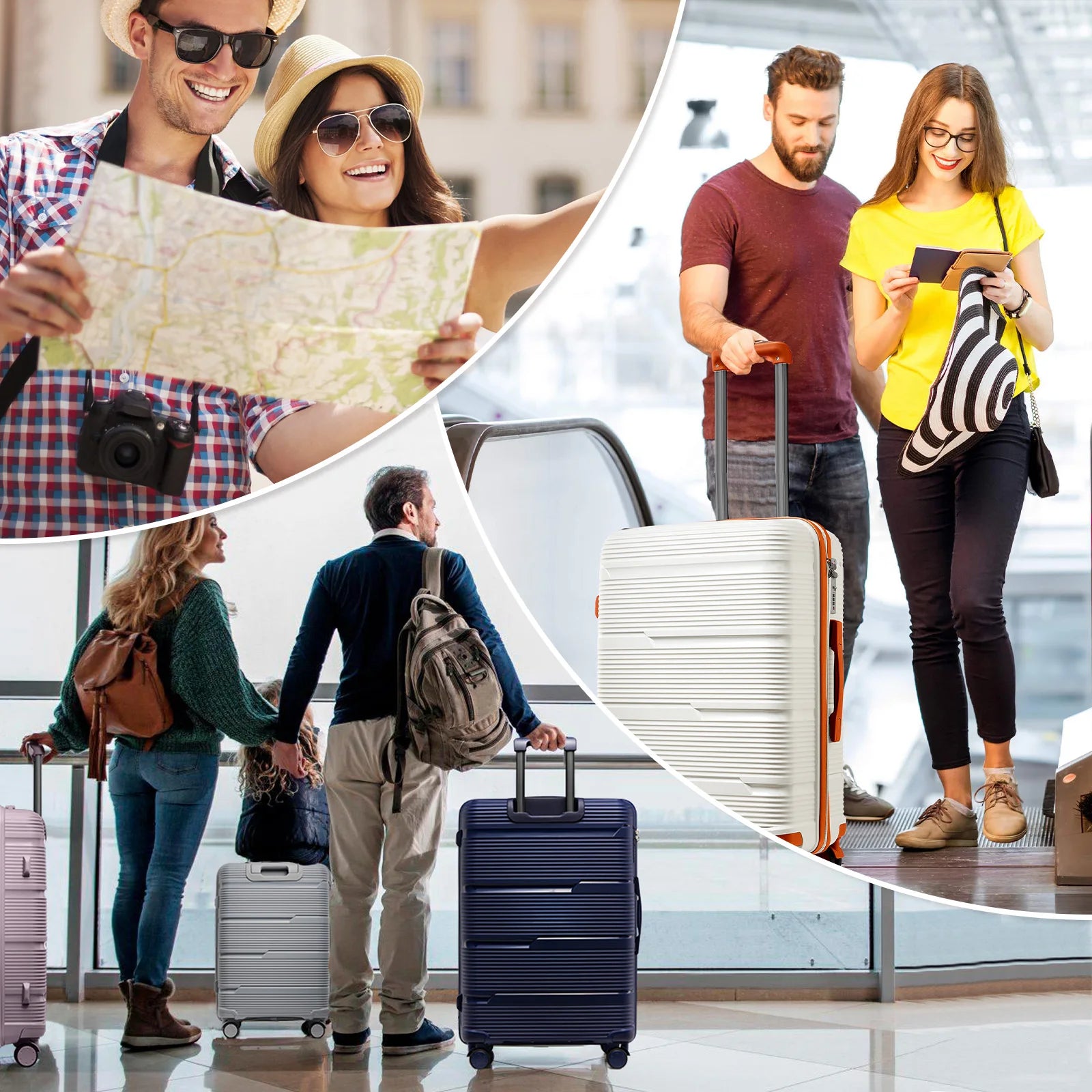 3-piece travel luggage set with backpack