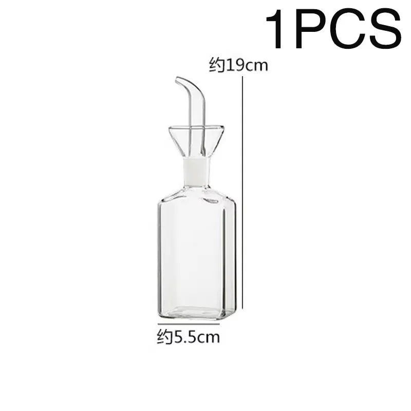 Glass Oil Bottle with Handle and Scale