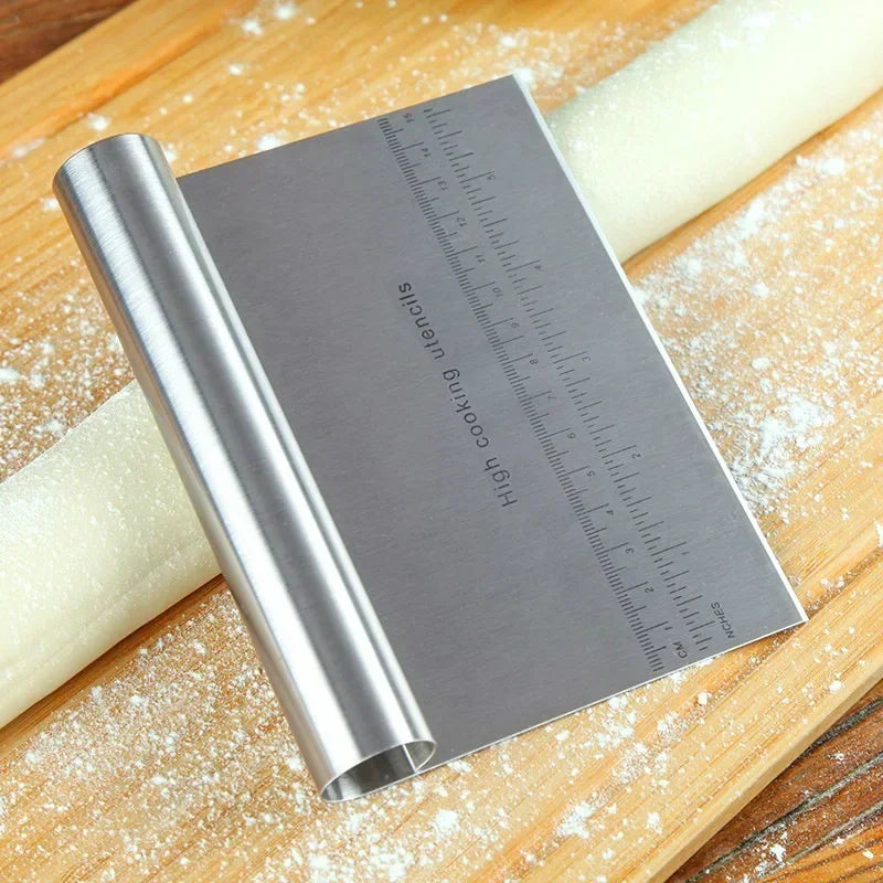 Stainless steel dough scraper with ruler