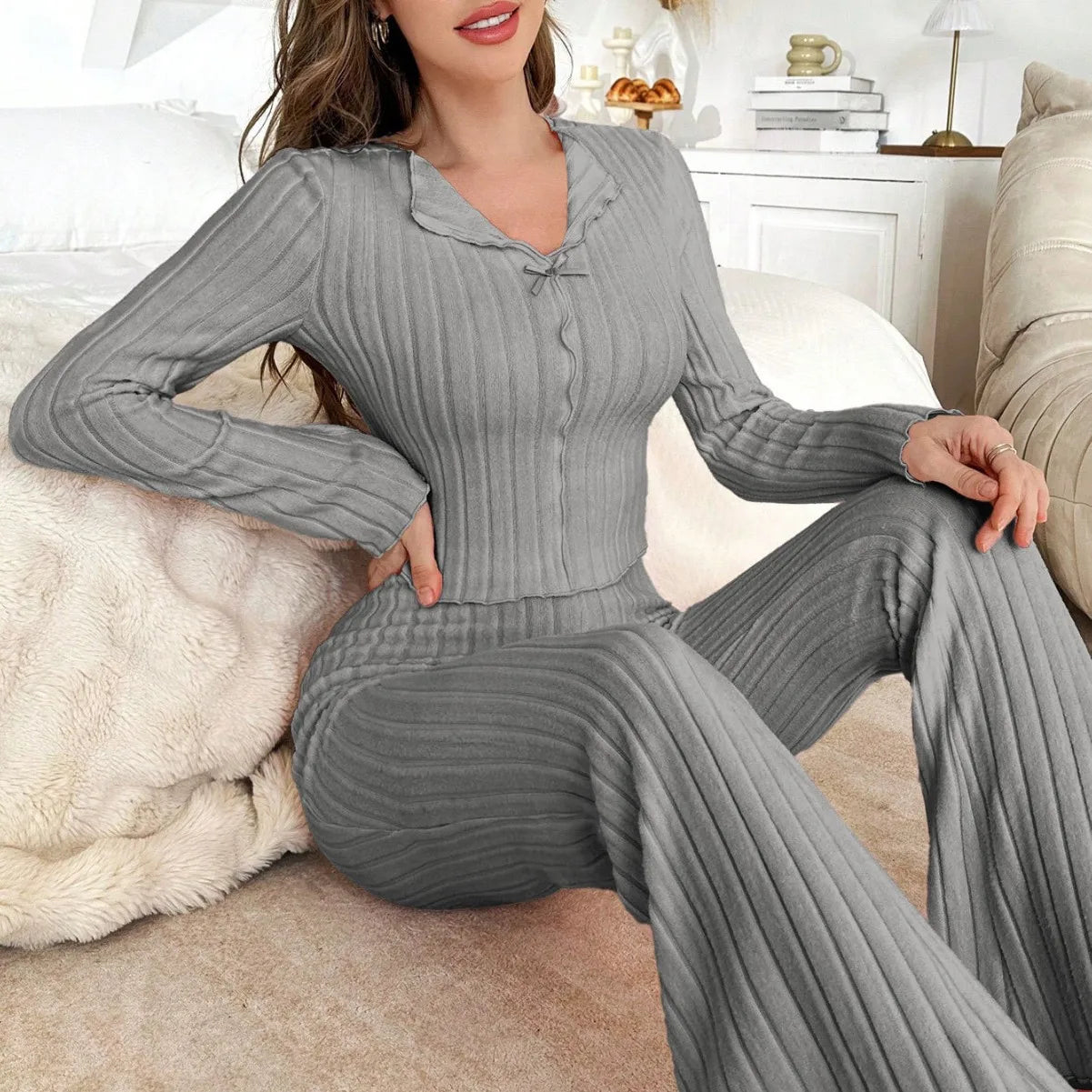 Women’s winter pajama set with long sleeves