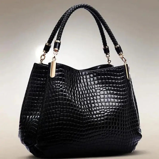 Women's Tote Bag with Crocodile Print