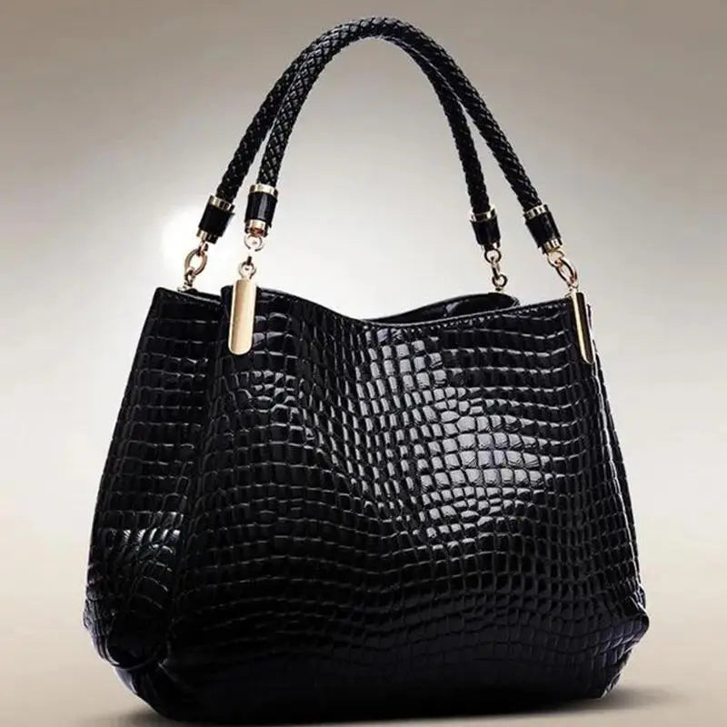 Women's Tote Bag with Crocodile Print