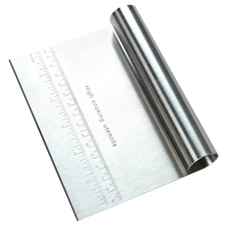 Stainless steel dough scraper with ruler