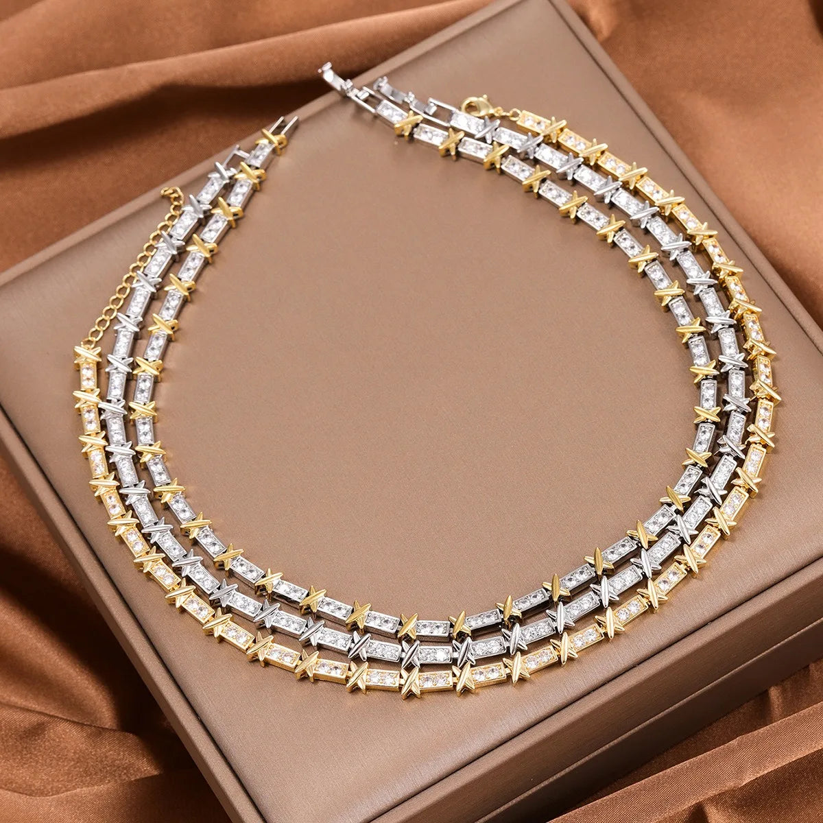Luxury cubic zirconia necklace for women | Elegant party jewelry