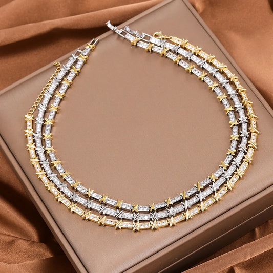 Luxury cubic zirconia necklace for women | Elegant party jewelry