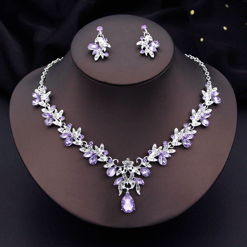 Women's Necklace and Earrings Set | Elegant, Fashionable 2-Piece Bridal Set, Dangle Earrings, Wedding Accessories