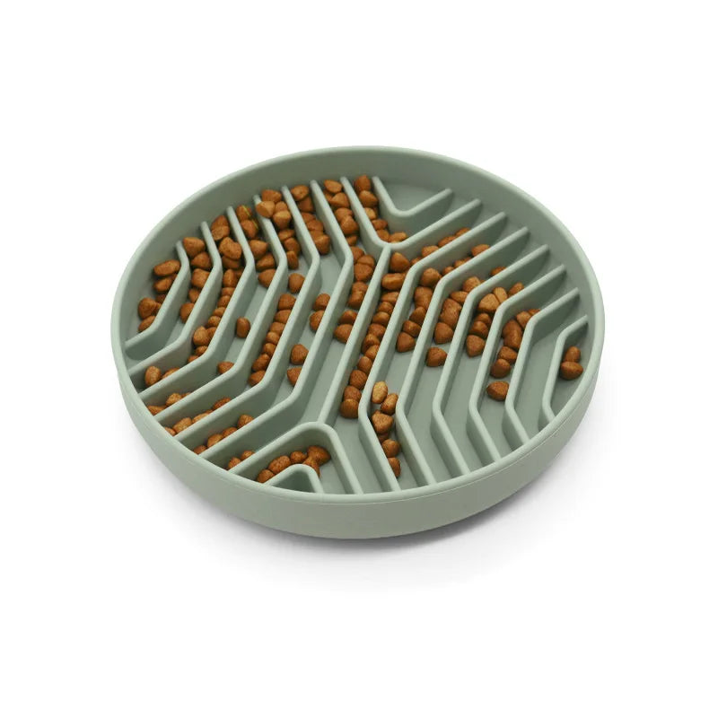 Pet Slow Feeder Bowl | Anti-Choke Anti-Vomit for Dogs Cats | Non-Slip Silicone Mat for Fast Eaters