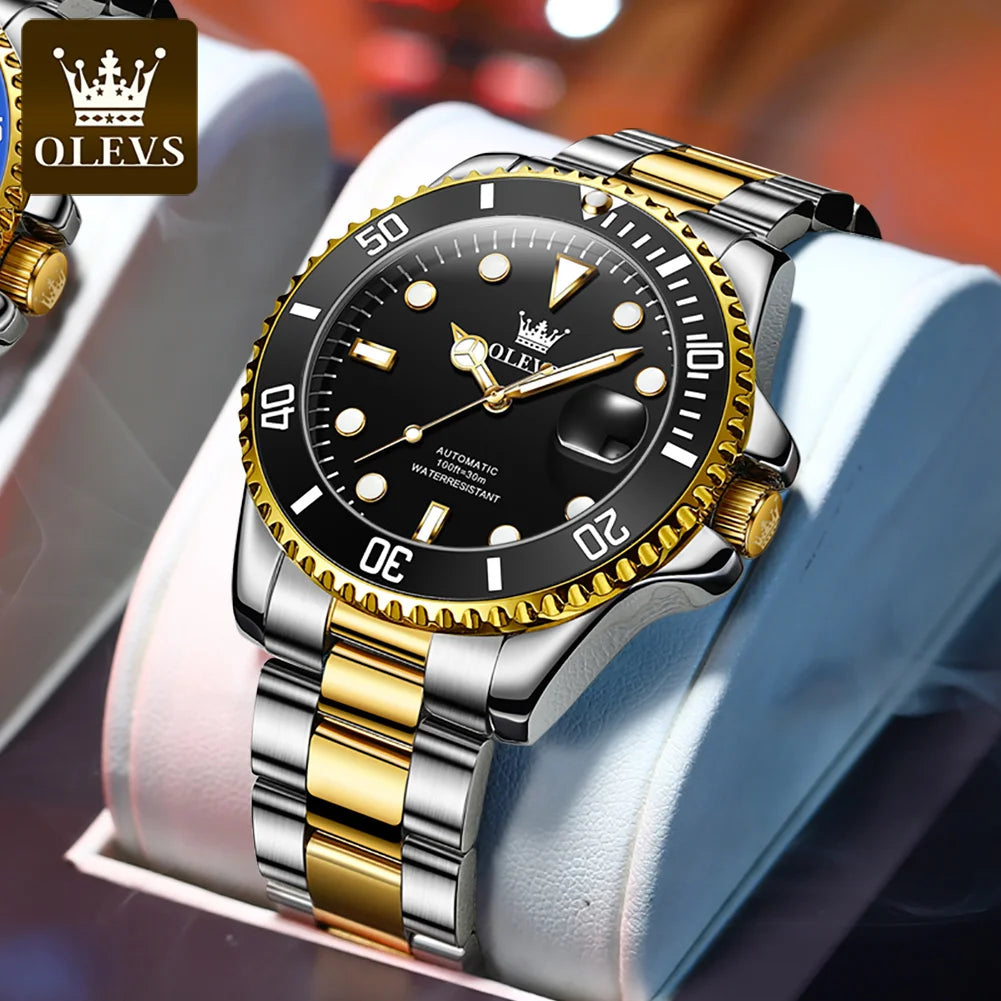 Men's Automatic Waterproof Stainless Steel Watch
