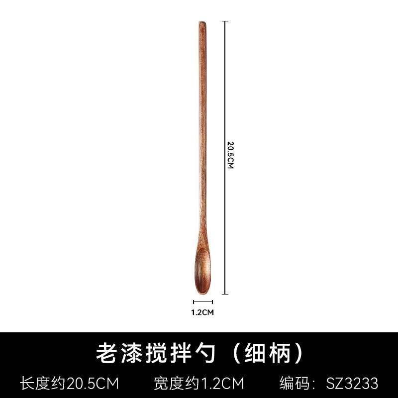 Wooden spoon with long handle for coffee