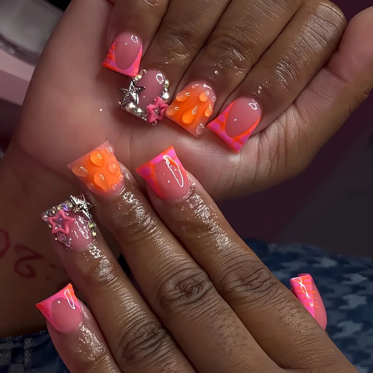 Duck shaped press on nails punk style