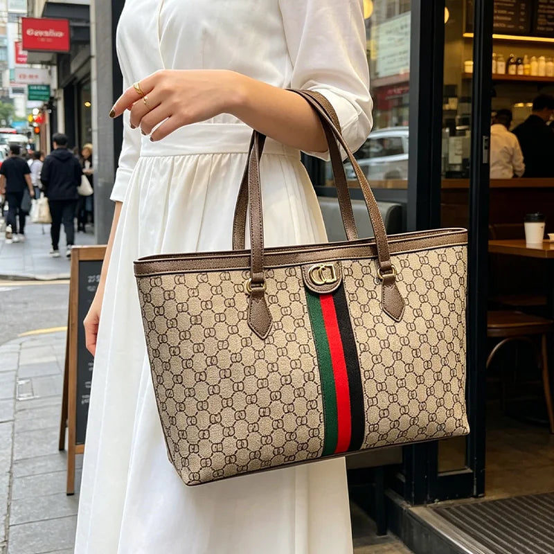 Large Capacity Women's Handbag, Casual Shoulder Tote Bag with Elegant Finish, Ideal for Travel and Work