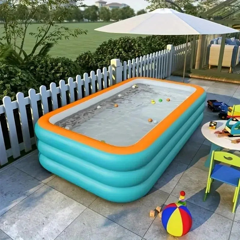Durable Inflatable Family Pool, Easy Setup for Outdoor Fun 2.1m