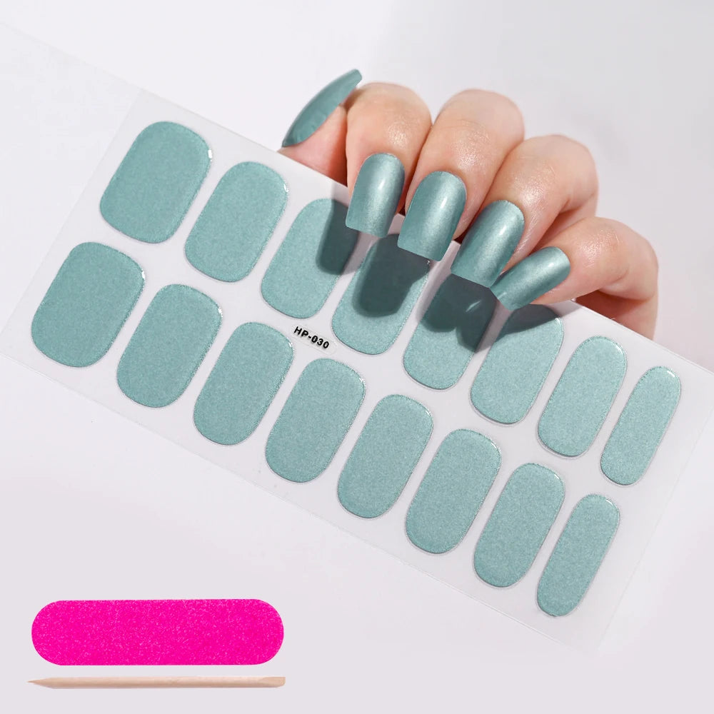 Semi-Cured Gel Nail Wraps with French Tips, Long Lasting for Nail Art & Extensions