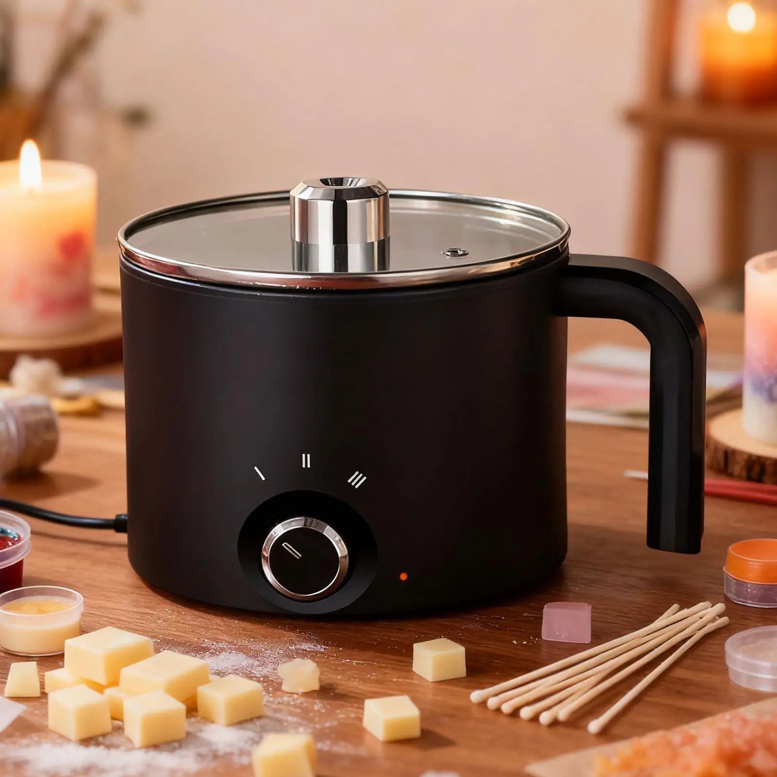 Electric Candle Maker Pot (1.5 L) | Wax Melting Pot, Stainless Steel, Non-Stick | for Soap, Candy, Chocolate, and DIY Supplies