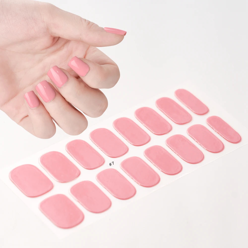 Semi-Cured Gel Nail Wraps with French Tips, Long Lasting for Nail Art & Extensions