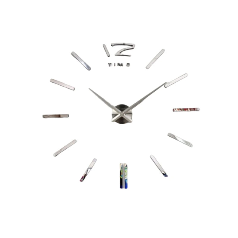 Large 3D acrylic wall clock with mirror effect