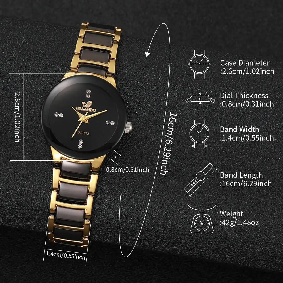 Couple watch set stainless steel bracelets