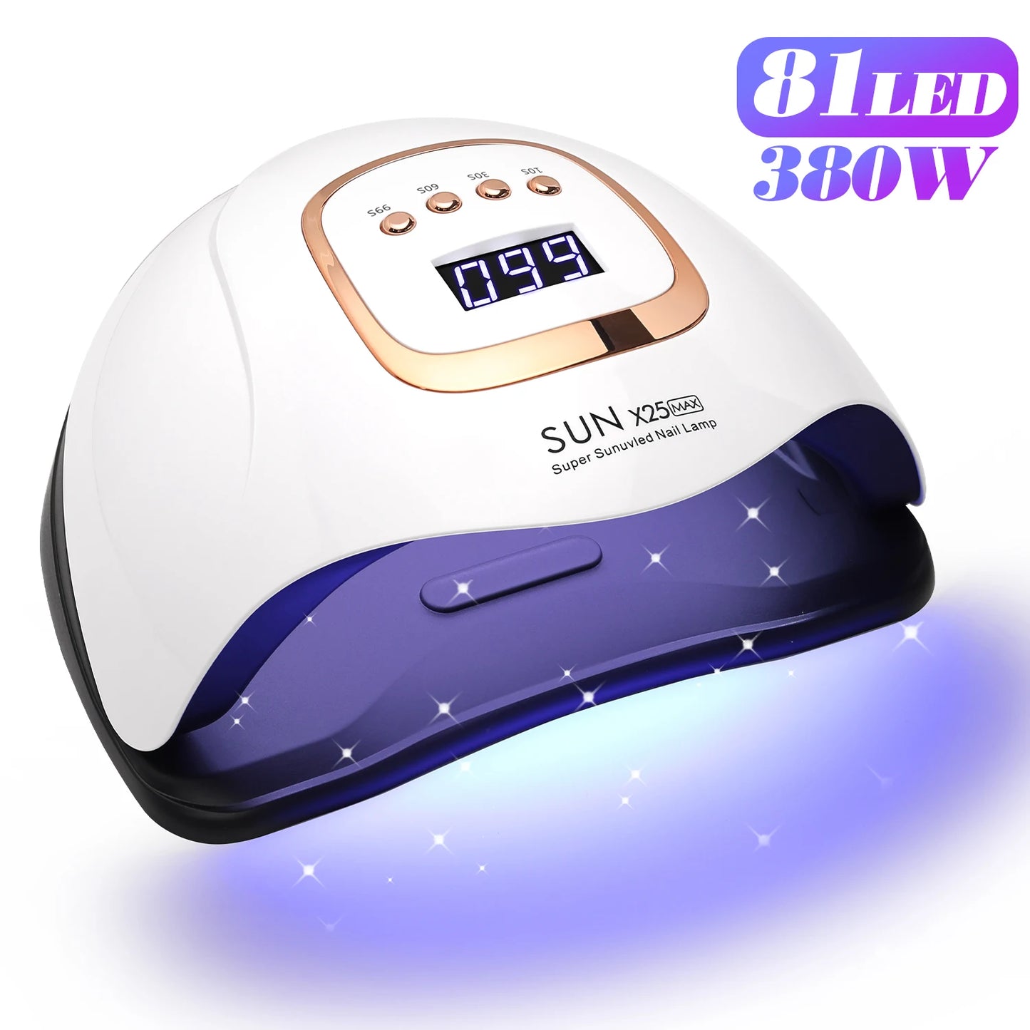 UV LED Nail Lamp 380W, Compatible with All Gel Polishes for Home & Salon Use