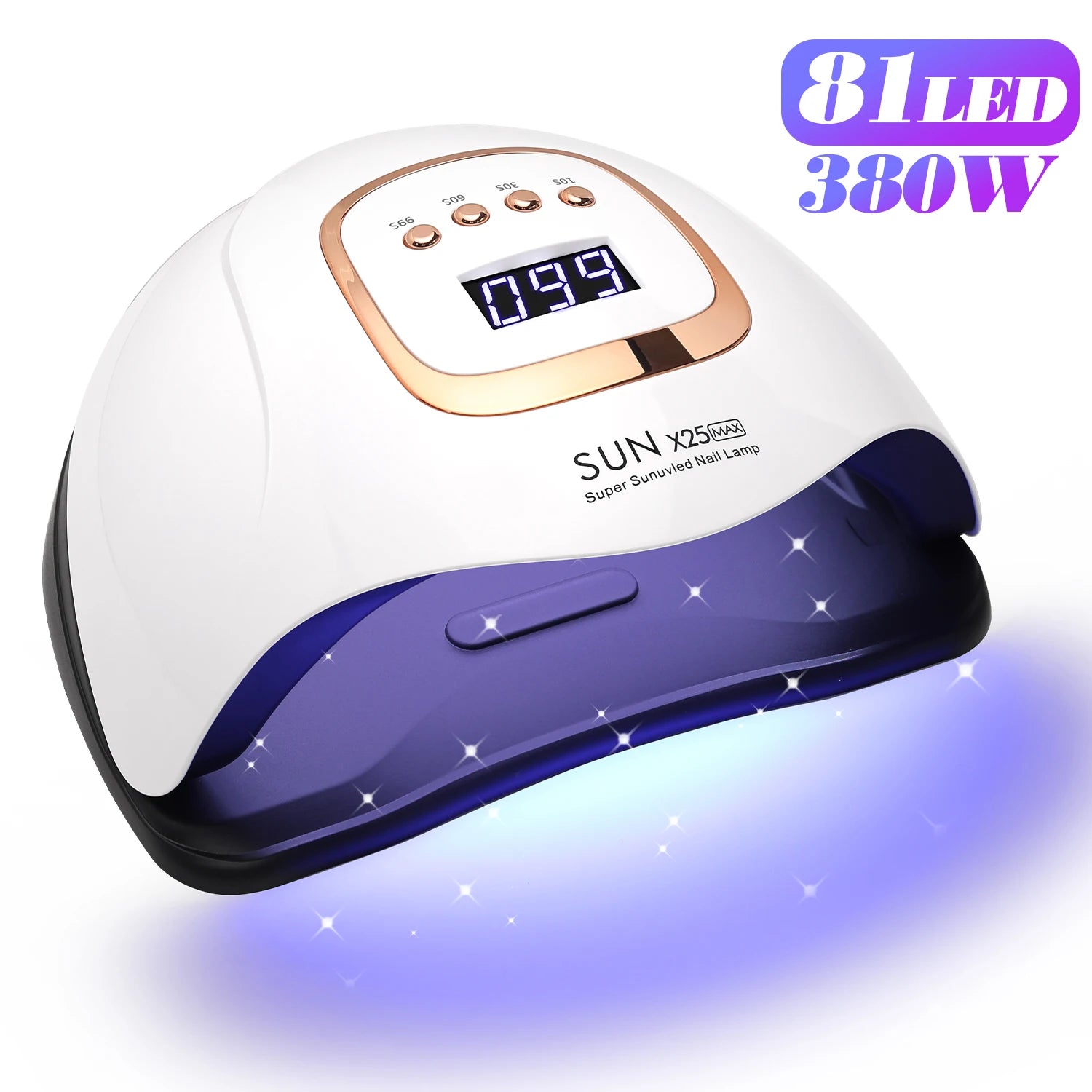 UV LED Nail Lamp 380W, Compatible with All Gel Polishes for Home & Salon Use