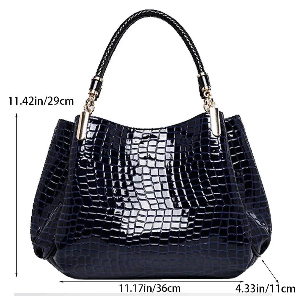 Women's Tote Bag with Crocodile Print