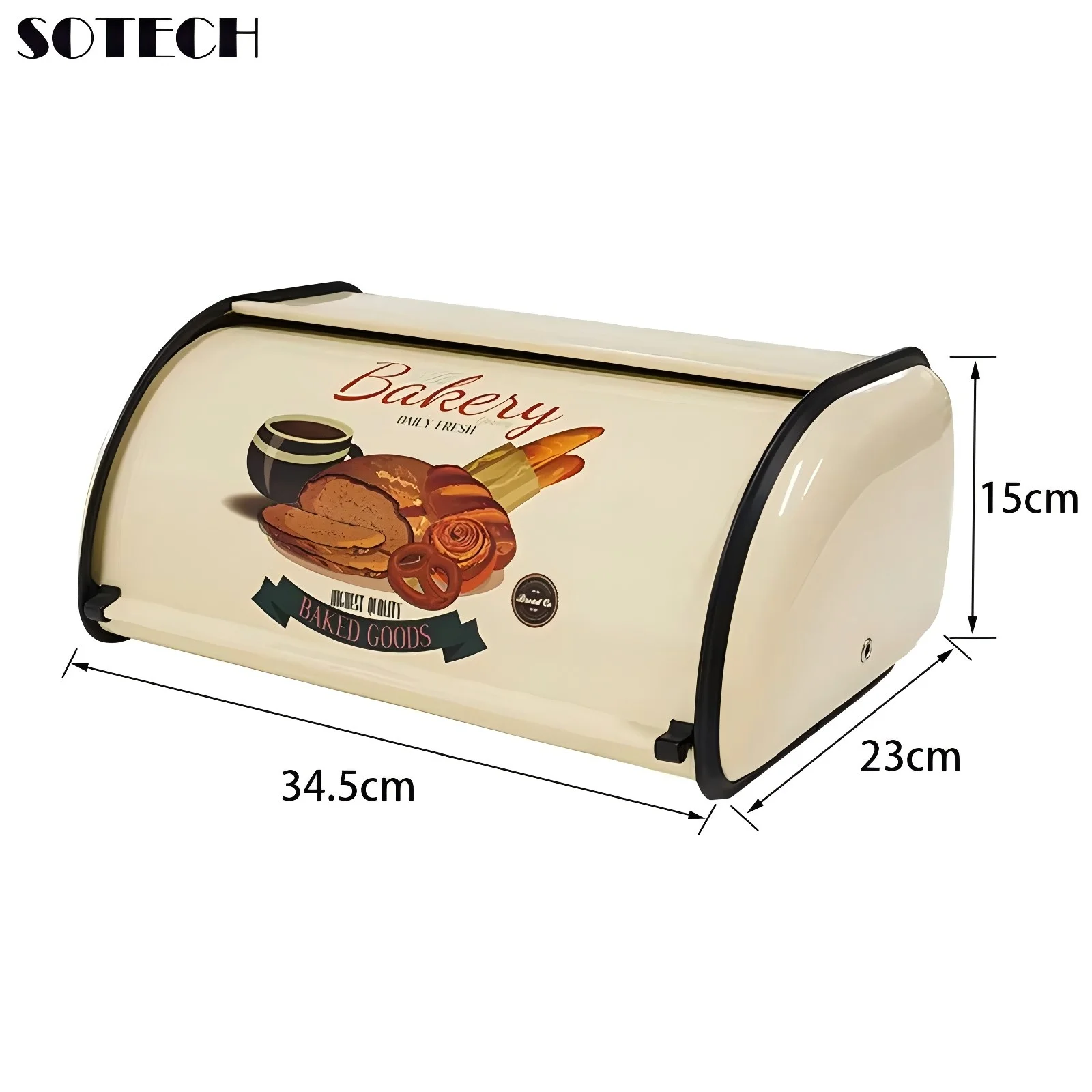 Large and Elegant Metal Bread Bin
