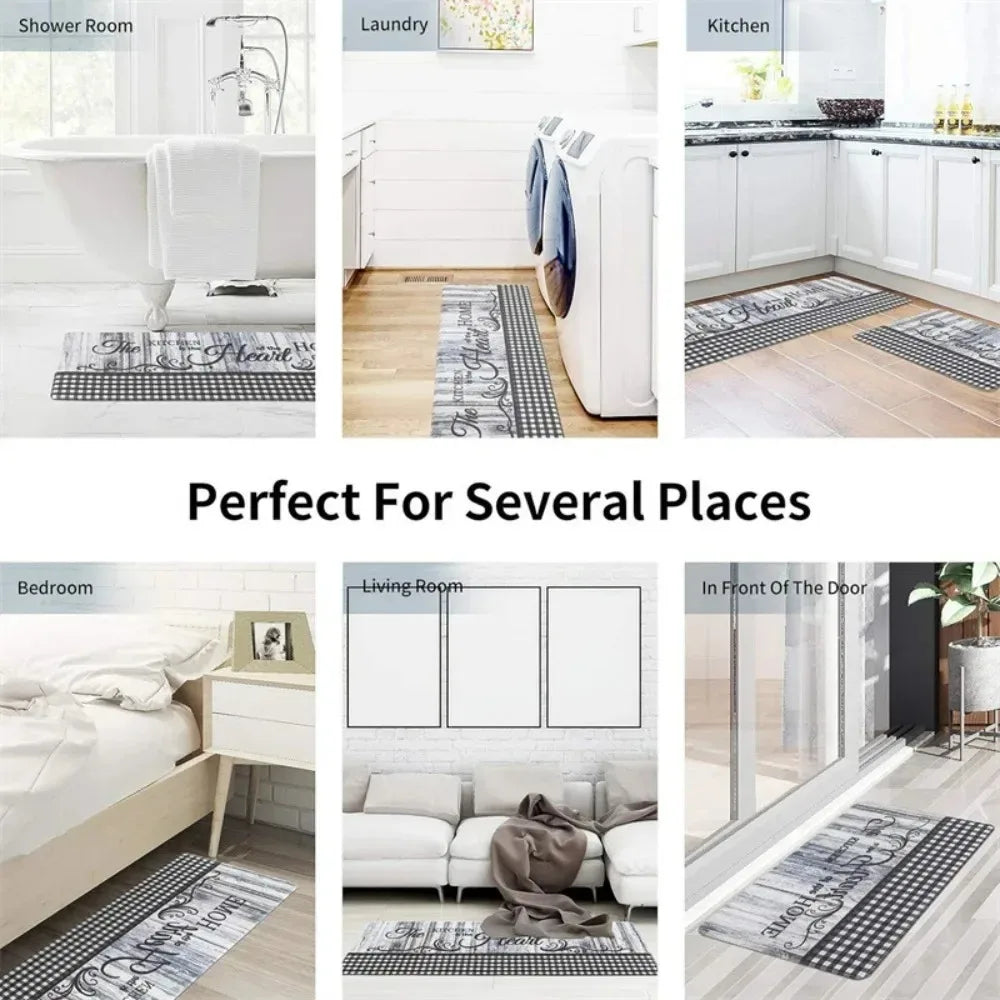 Non-slip kitchen mats terrazzo design