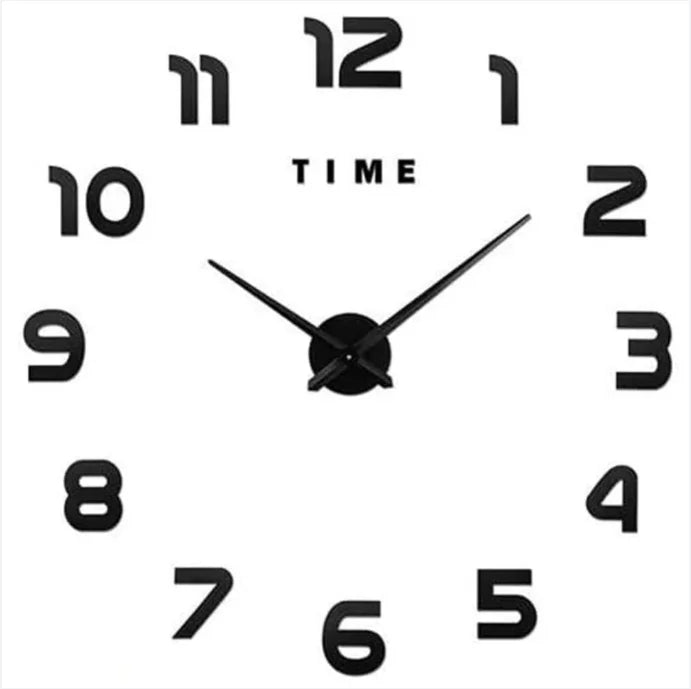 Large 3D acrylic wall clock with mirror effect