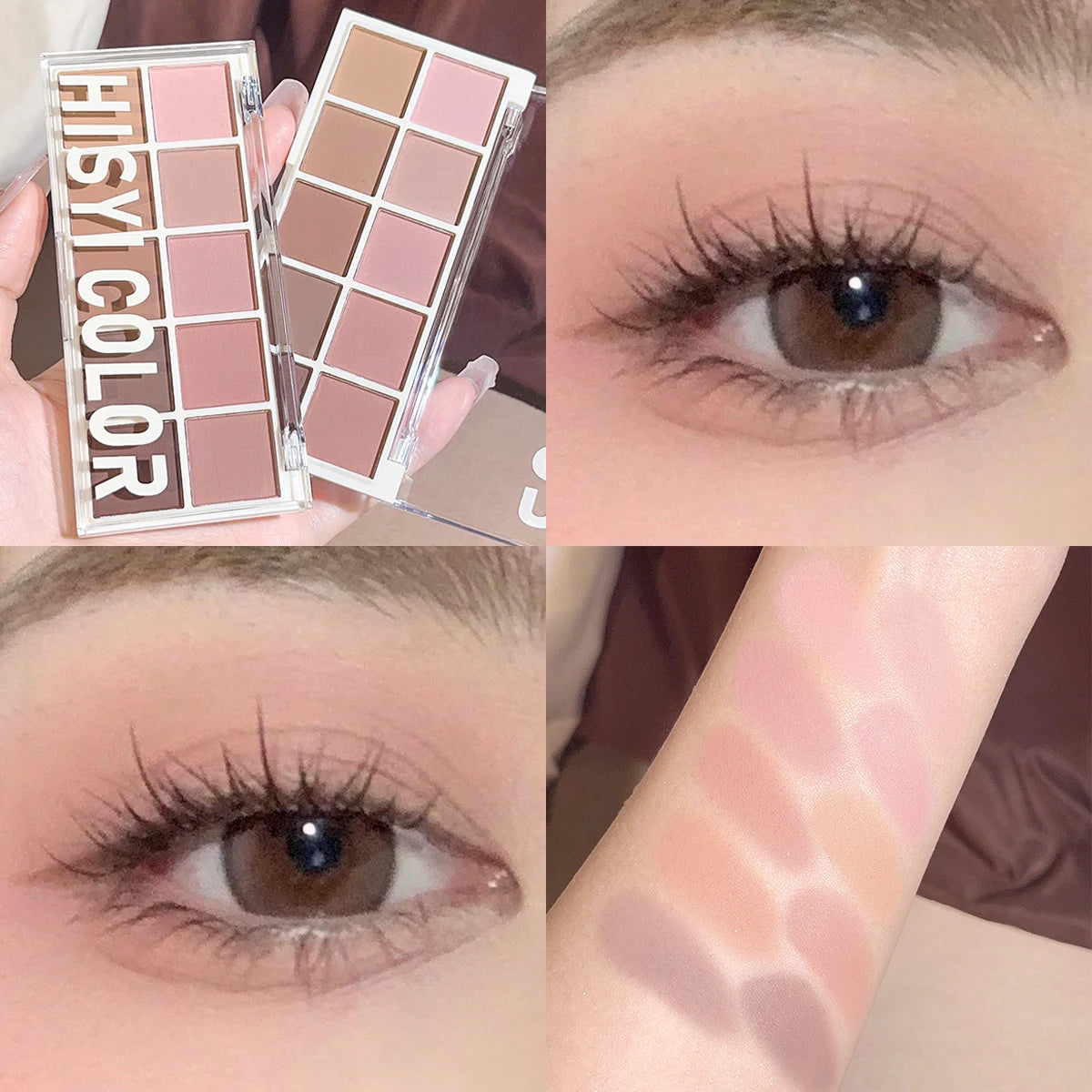 Star Ten-Color Eyeshadow Palette, Pearl & Matte in Pink & Brown Tones