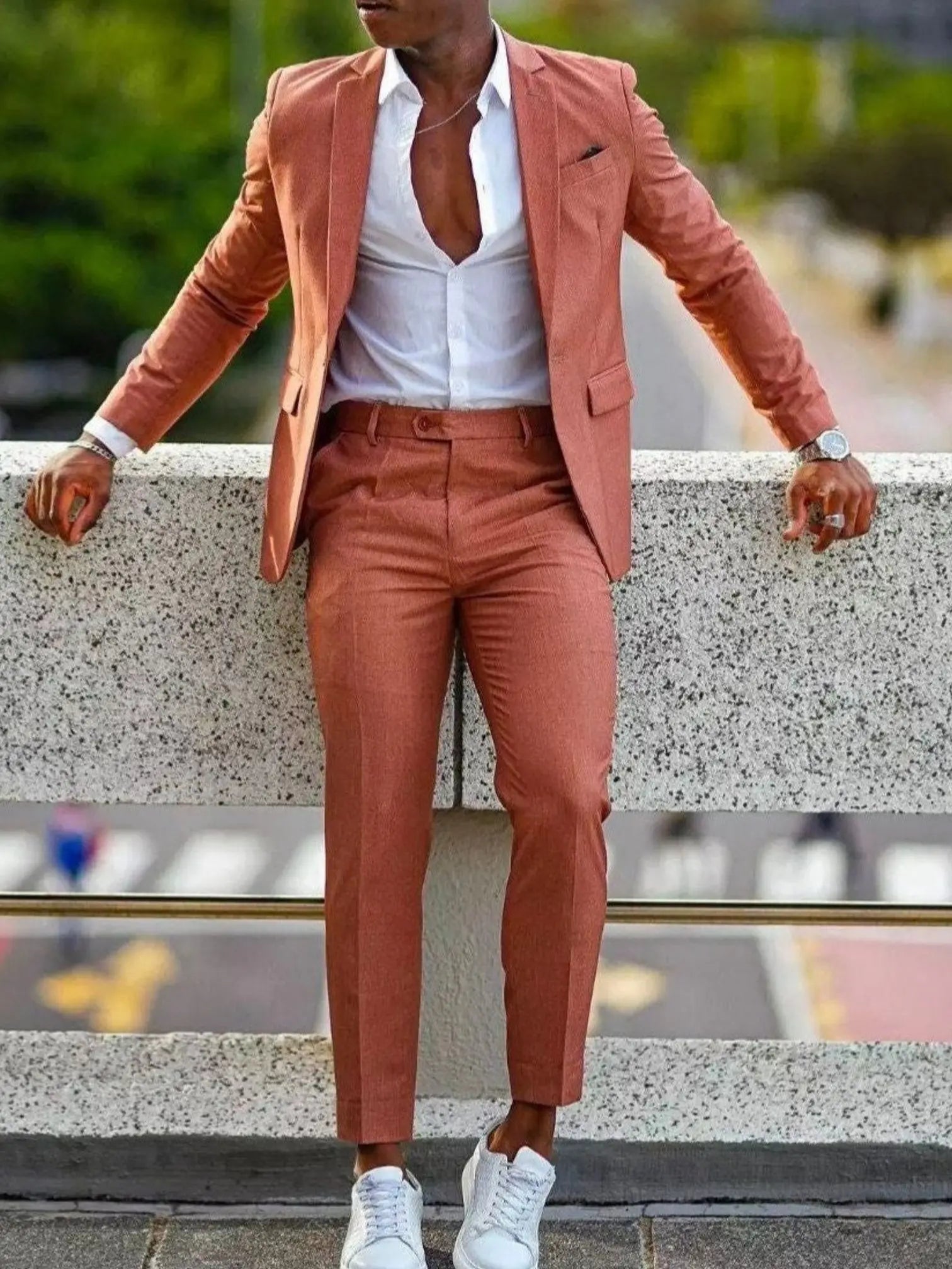 Mens 2 Piece slim fit Suit: Formal Wedding & Graduation Tuxedo