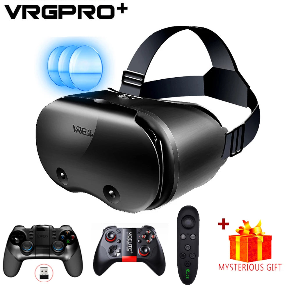 3D VR Headset for iPhone & Android, Virtual Reality Glasses with Real Lenses