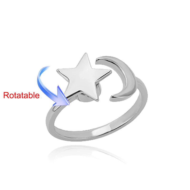 Rotating anxiety ring with clover design