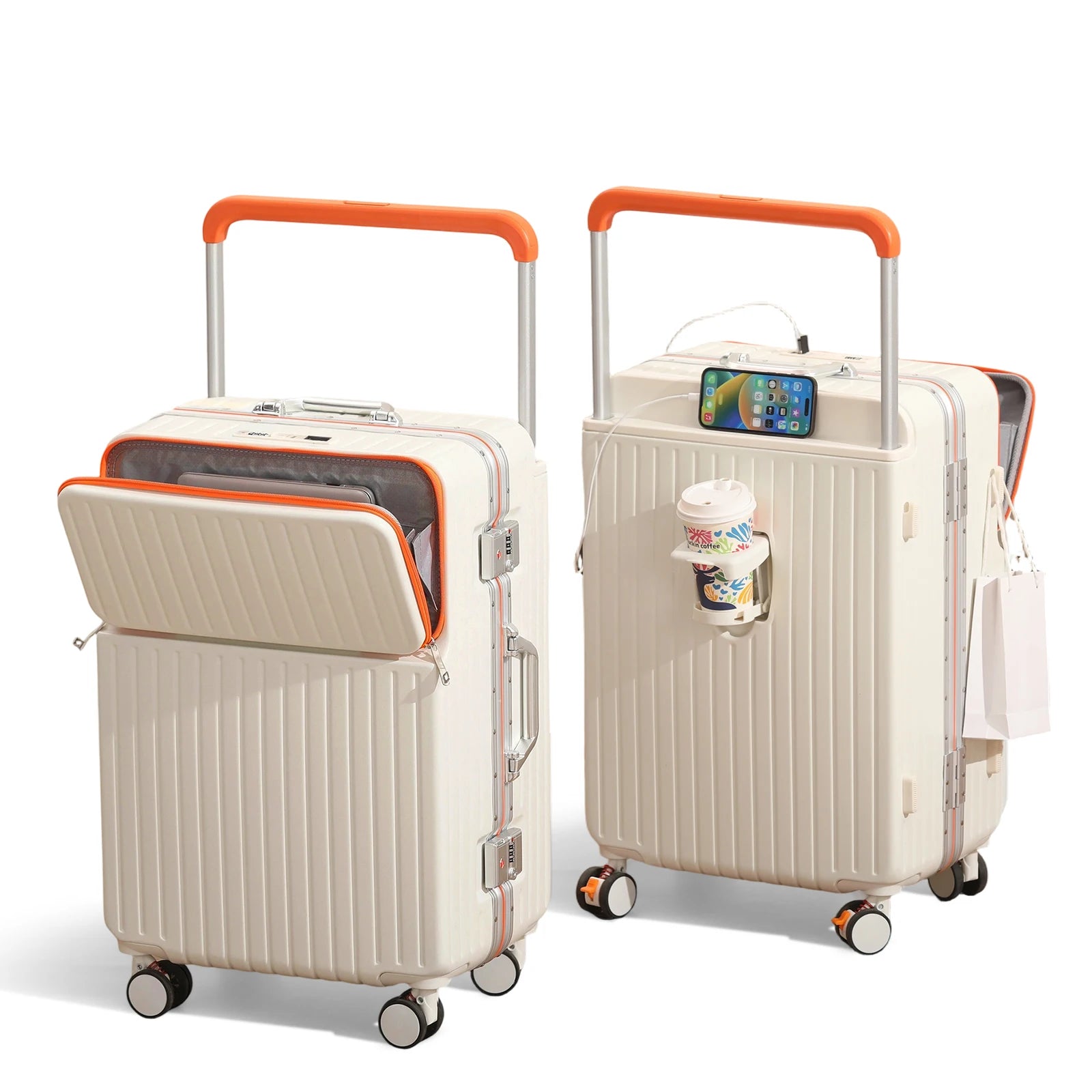 Hard shell travel suitcase with TSA lock