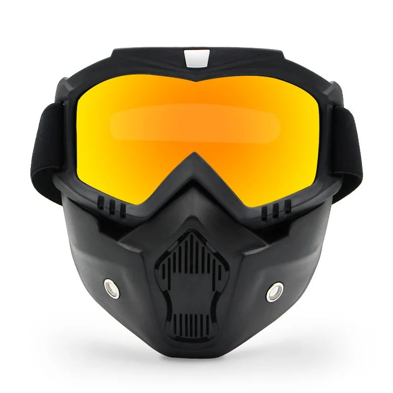 Motocross Goggles with Protective Mask - Dustproof, Adjustable and Breathable