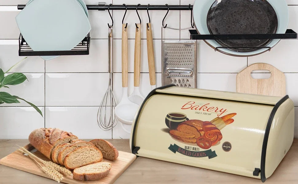 Large and Elegant Metal Bread Bin
