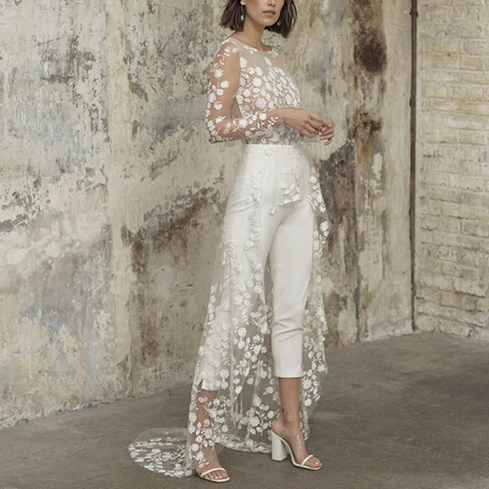Women’s sheer lace bodysuit backless design