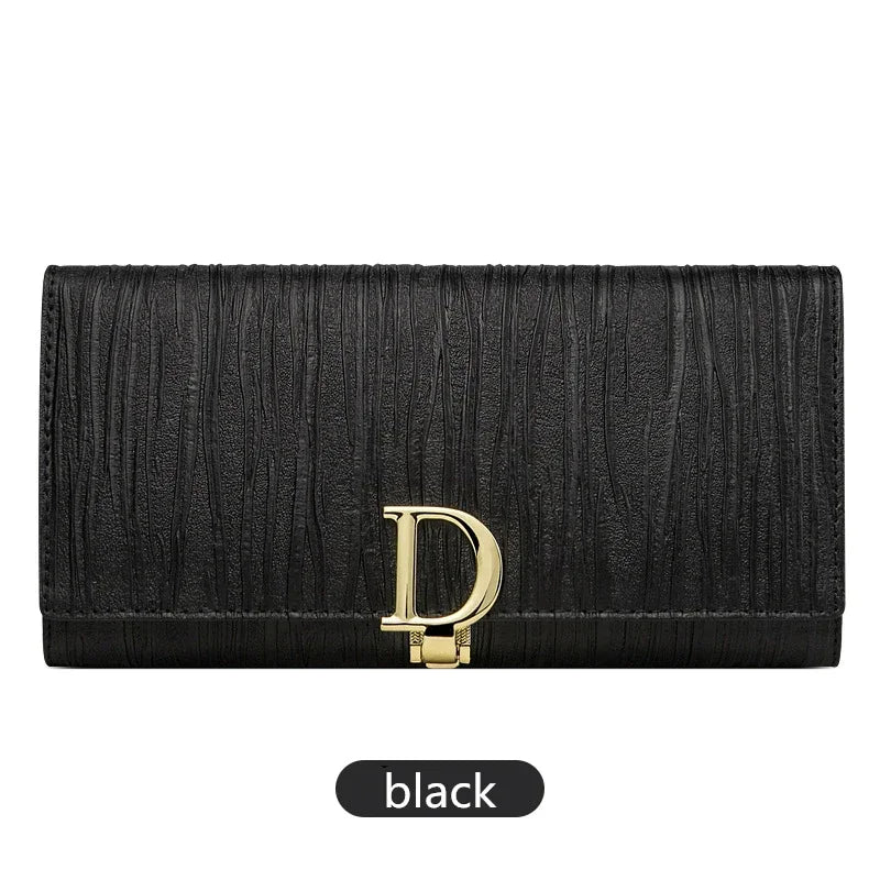 Women's Genuine Leather Long Wallet with Phone Compartment