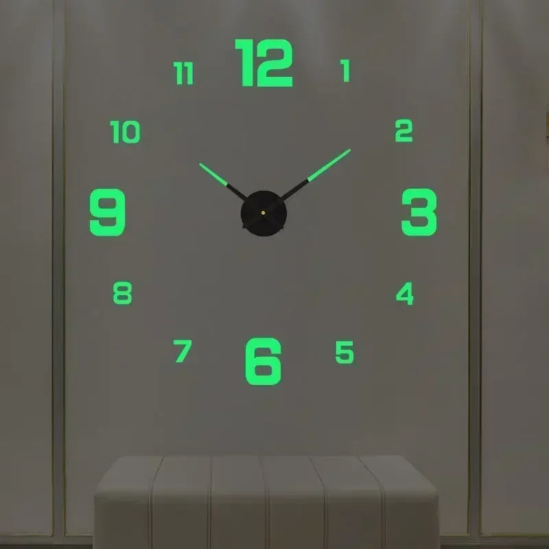 Large 3D acrylic wall clock with mirror effect